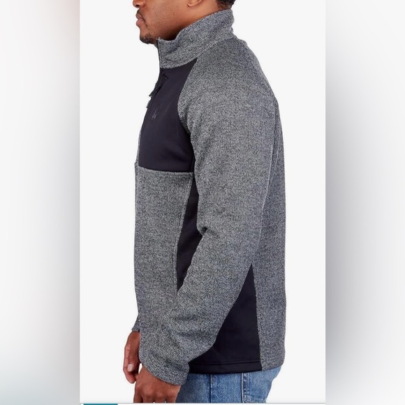 Spyder Grey Black Half Zip Long Sleeve Fleece Lined Pullover Mens Size Medium - Picture 5 of 11